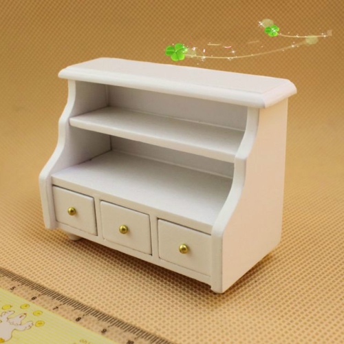 

Dollhouse Mini Furniture Bathroom White Short Cabinet Towel Cabinet Model