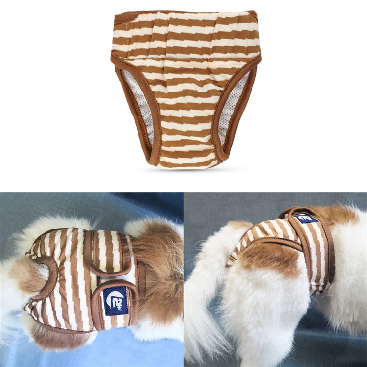 

2 PCS Pet Striped Physiological Pants Dog Menstrual Pants, Size: XXL(Brown)