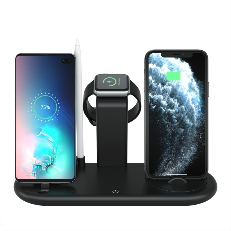 

HQ-UD20 Mobile Phone Watch Multi-Function Charging Stand Wireless Charger for Phones & Apple Watch & Airpods(Black)