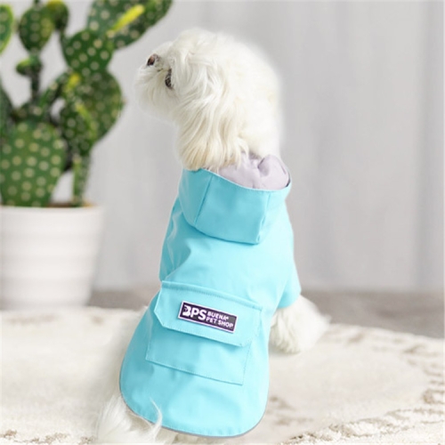 

Dog Raincoat Hooded Four-Legged Clothes Waterproof All-Inclusive Small Dog Pet Raincoat, Size: XXL(Lake Blue)