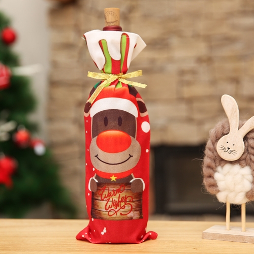 

5 PCS Christmas Decorations Wine Bottle Cover Home Table Decorations(Elk)