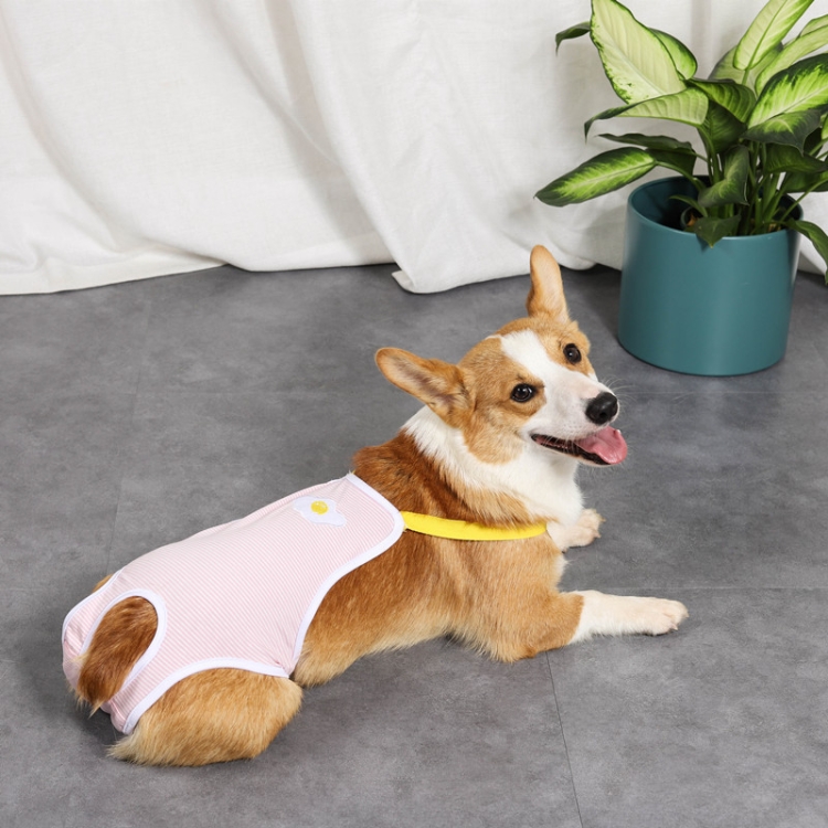 

Pet Striped Suspenders Physiological Pants Anti-Harassment Safety and Health Pants, Size: S(Pink )