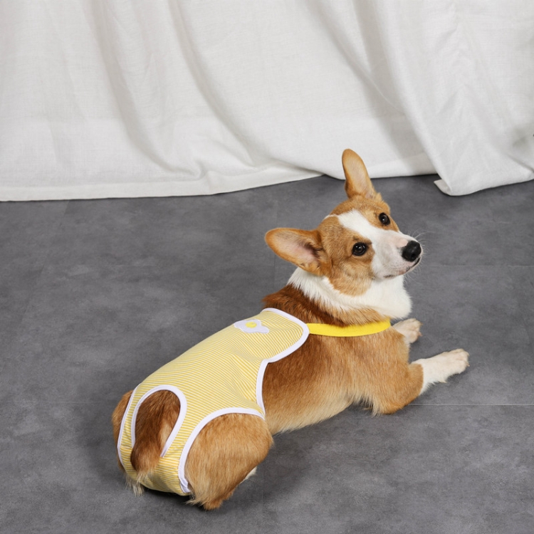 

Pet Striped Suspenders Physiological Pants Anti-Harassment Safety and Health Pants, Size: L(Yellow )