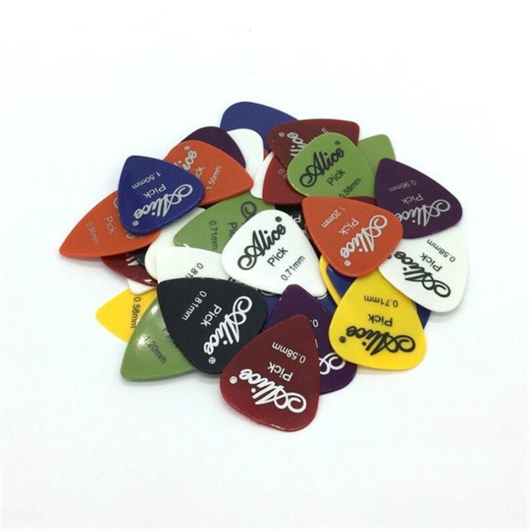 

Alice 50 PCS ABS Electric Guitar Picks, Random Color Delivery, Surface:Mirror, Size:0.58-1.5mm 6 Thickness Mixing