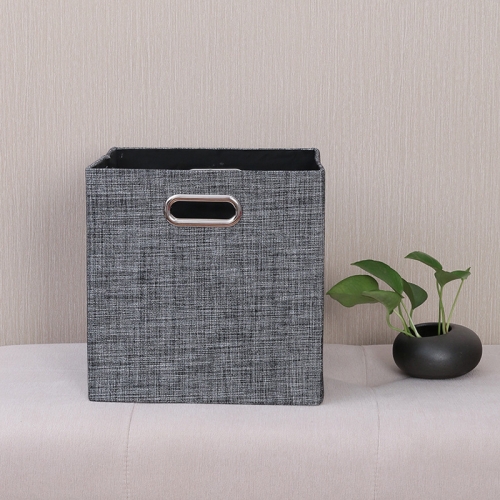 

Linen Cloth Multi-purpose Foldable Sundry Storage Box Organizer Cabinet(Black)