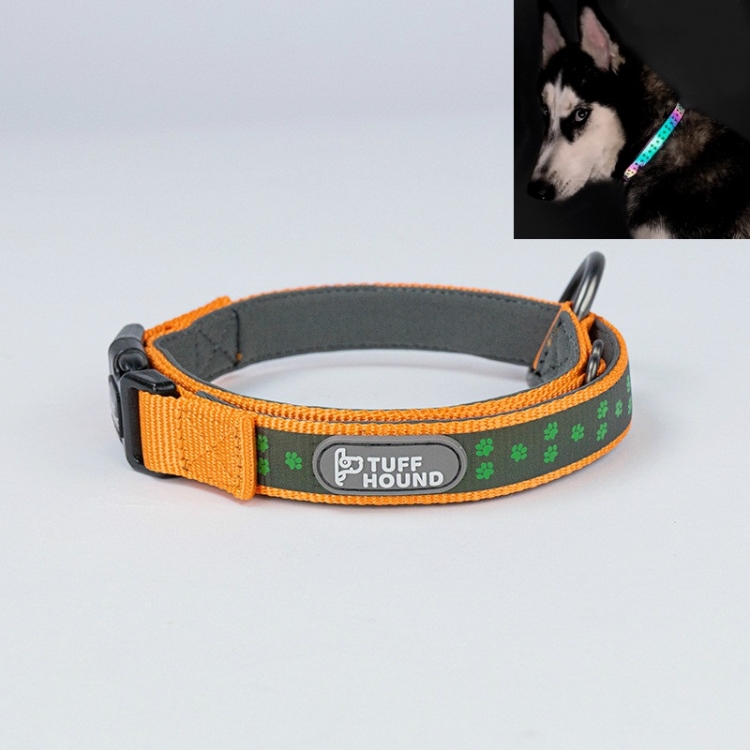 

TUFFHOUND Pet Dog Leash Night Reflective Collar, Size:XS 23-32cm(Orange)