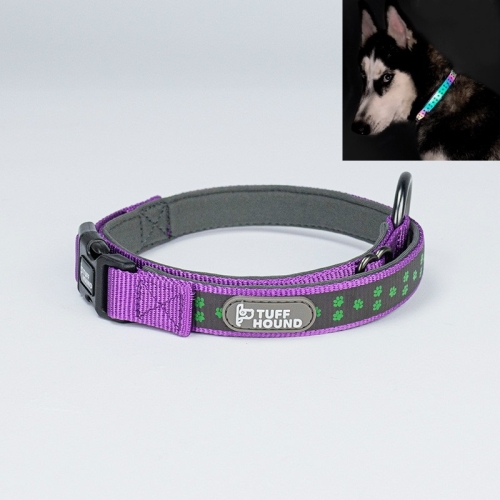 

TUFFHOUND Pet Dog Leash Night Reflective Collar, Size:L 50-66cm(Purple)