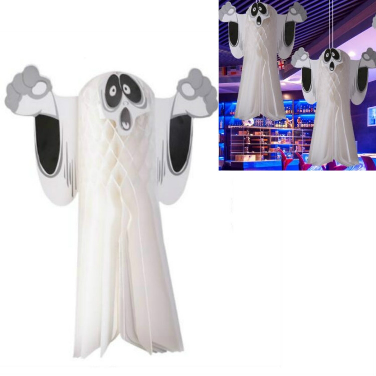 

6 PCS Halloween Atmosphere Decoration Ghost Pendant Outdoor Indoor Ghost Festival Dress Up Ghost Pendant, Size:Small(White)