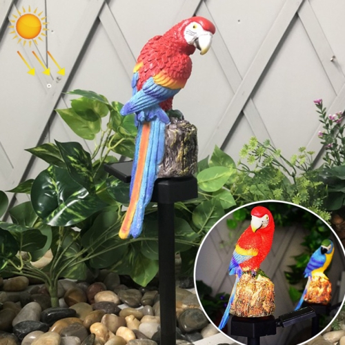 

Solar Lawn Lamp Resin Craft Parrot Garden Courtyard Lamp(Red)