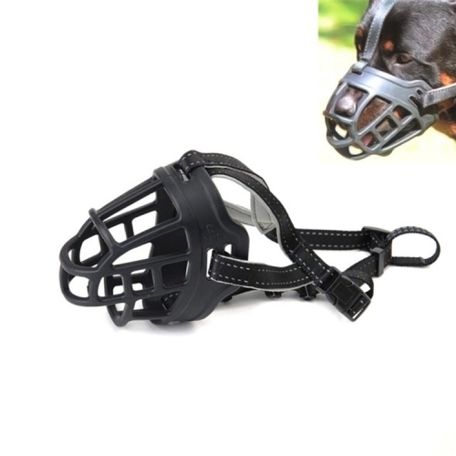 

Mesh Breathable Silicone Anti-bite and Anti-call Pet Muzzle, Specification: Number 1(Black)