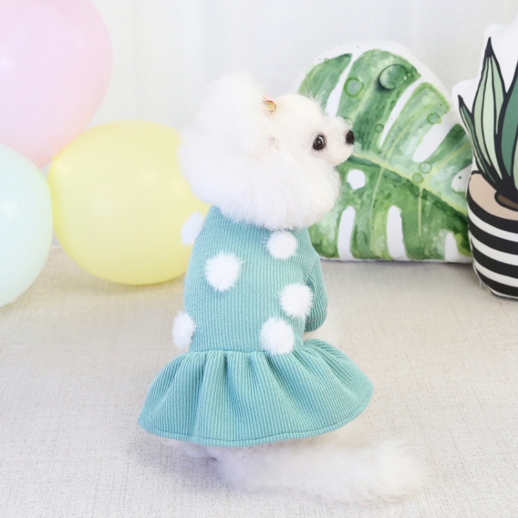 

Pet Dog Skirt Pomeranian Bichon Wool Skirt Dog Warm Skirt, Size: L(Green)