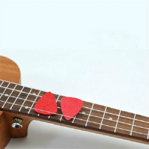 

10 PCS Ukulele Guitar Wool Felt Picks(Red)