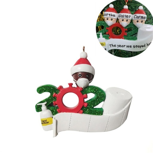 

2 PCS Family Christmas Decoration Pendant 2020 Snowman Isolation Survivor Mask Pendant, Specification:1 Head(Black Man)