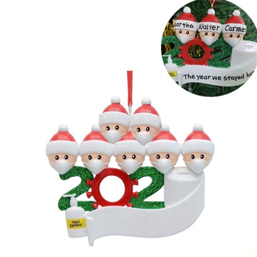 

2 PCS Family Christmas Decoration Pendant 2020 Snowman Isolation Survivor Mask Pendant, Specification:7 Heads(White Man)