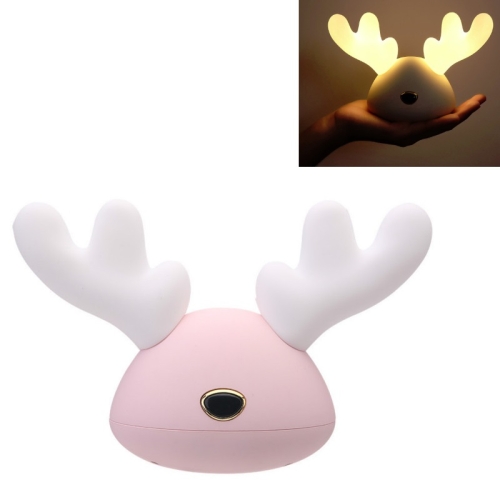 

Silicone Night Light LED Small Deer Shape Bedside Lamp(Pink)