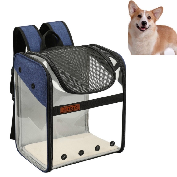 

LDLC Breathable Pet Backpack Transparent Space Capsule Out Portable Pet Bag(Dark Blue )