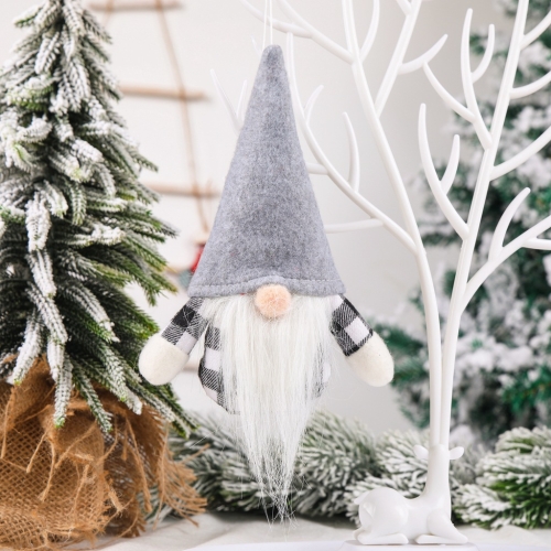 

6 PCS Christmas Decorations Dolls Faceless Elderly Dolls Window Decorations(Grey)
