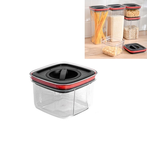 

3 PCS Kitchen Storage Jar Sealed Refrigerator Food Storage Box Household Moisture-Proof Dried Fruit Jar, Capacity:600ml(Black Red)