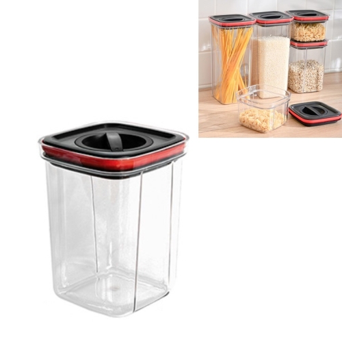 

3 PCS Kitchen Storage Jar Sealed Refrigerator Food Storage Box Household Moisture-Proof Dried Fruit Jar, Capacity:1300ml(Black Red)