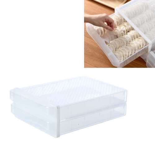 

Household Drawer Dumpling Box Refrigerator Storage Box, Specification: Double Layer