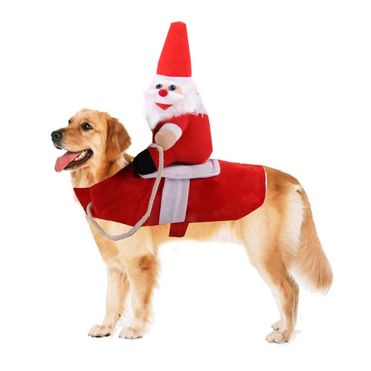 

Dogs Cats Clothes Pet Supplies Horseback Transformations Halloween Funny Clothes, Colour: Red Christmas Doll, Size: M