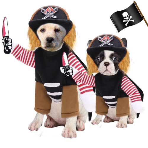 

Dogs Cats Clothes Pet Supplies Horseback Transformations Halloween Funny Clothes, Colour: Murder Pirate Two-piece Suit, Size: S