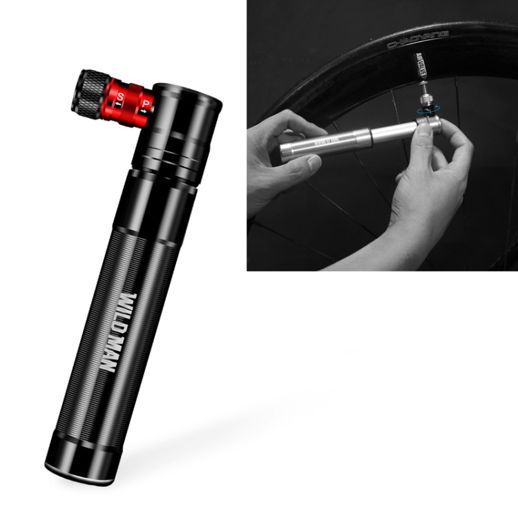 

WILD MAN Mountain Road Bike Portable Bicycle Pump Us And French Mouth Universal Pump Mini Basketball Football Pump(Black)