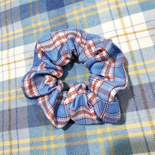 

10 PCS Ball Head Ponytail Plaid Large Intestine Hair Tie(Navy Blue)