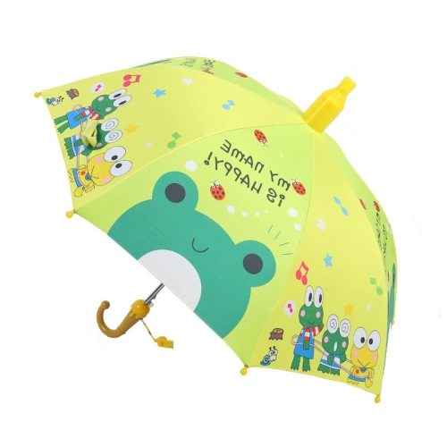 

Student Sunshade Umbrella Cartoon Children Long Handle Umbrella With Waterproof Sleeve(Frog)