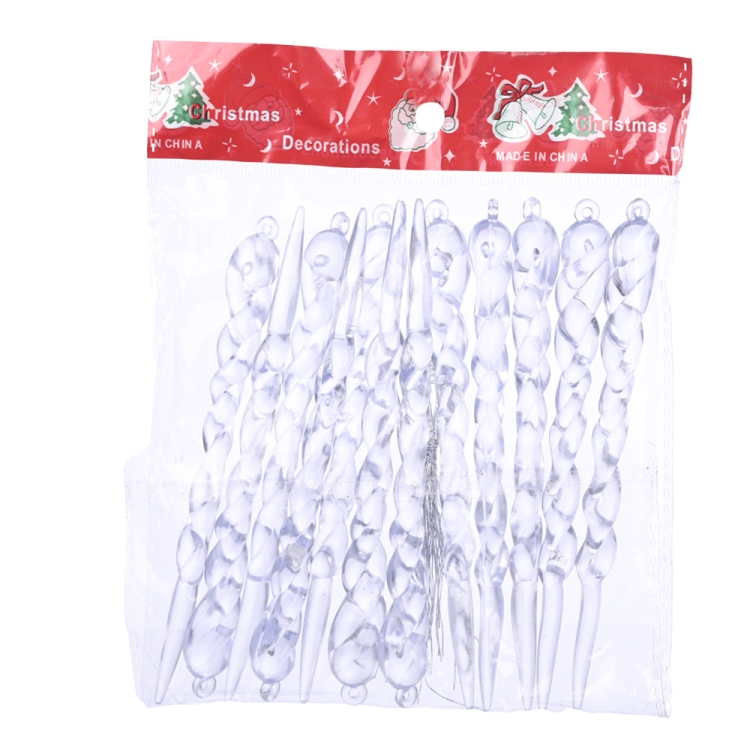 

10 Bags Christmas Supplies Transparent Ice Bar Pendant Christmas Tree Decoration Thread Pendant