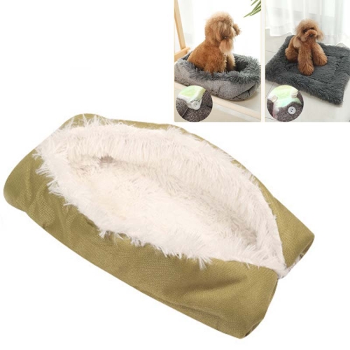 

Kennel Dog Mat Dual-Use Winter Warm Cat Litter, Size:90x100cm(Yellow White)