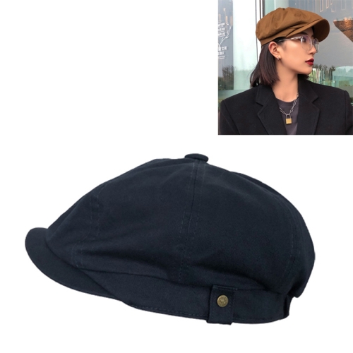 

Britishretro Newsboy Cap Beret Octagonal Cap, Size: S(Navy)