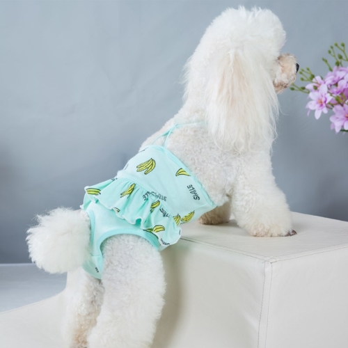 

Banana Printed Dog Physiological Pants Comfortable Breathable Strap Pet Physiological Pants, Size: L(Green)