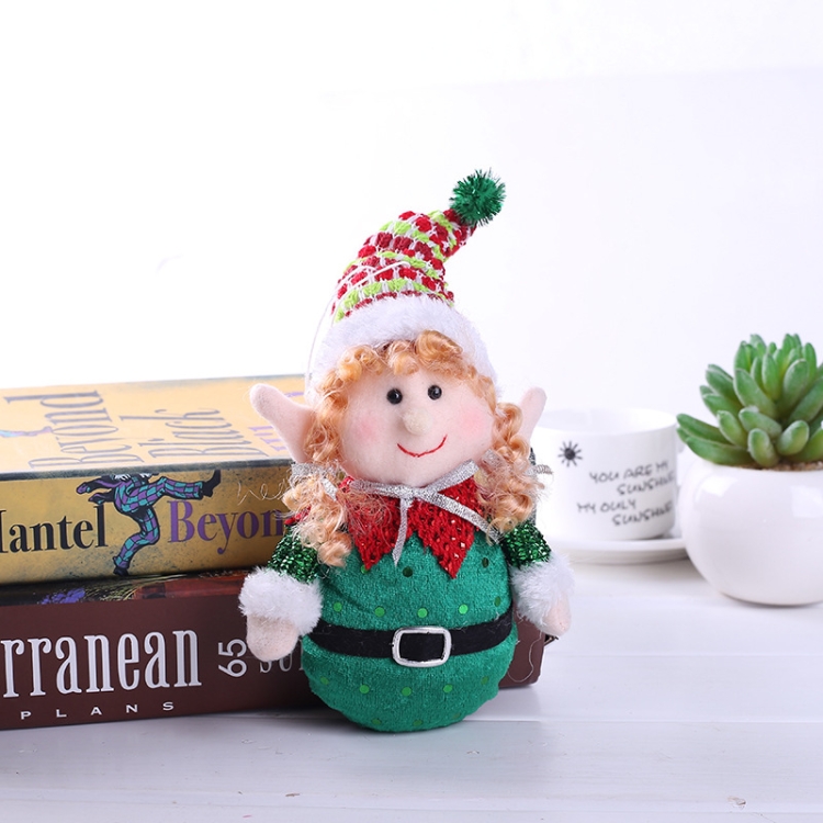 

2 PCS Christmas Elf Dolls Christmas Tree Decorations Cute Dolls( Green )