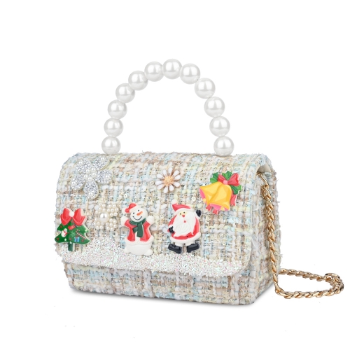 

Christmas Small Sachet Child One-Shoulder Girl Diagonal Handbag Bag Gift(Black Red Blue)