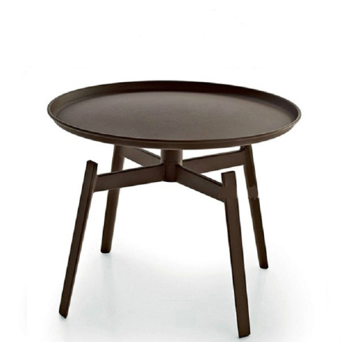 

Round Tea Tray Table Iron Stoving Varnish Living Room Bedroom Corner Sofa Side Simple Round Coffee Table(Black S)