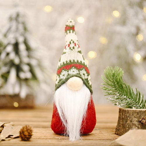 

6 PCS Christmas Decoration Snowflake Knitted Hat Forest Elderly Doll Decoration(B)