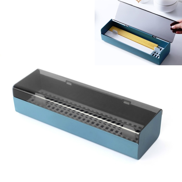 

2 PCS Household Kitchen Plastic Dust-Proof Drain Separator Chopstick Holder Storage Box(Blue)