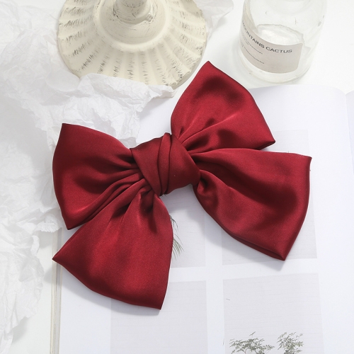 

5 PCS Satin Bow Hairpin Back Head Hair Accessories, Colour: Wine Red