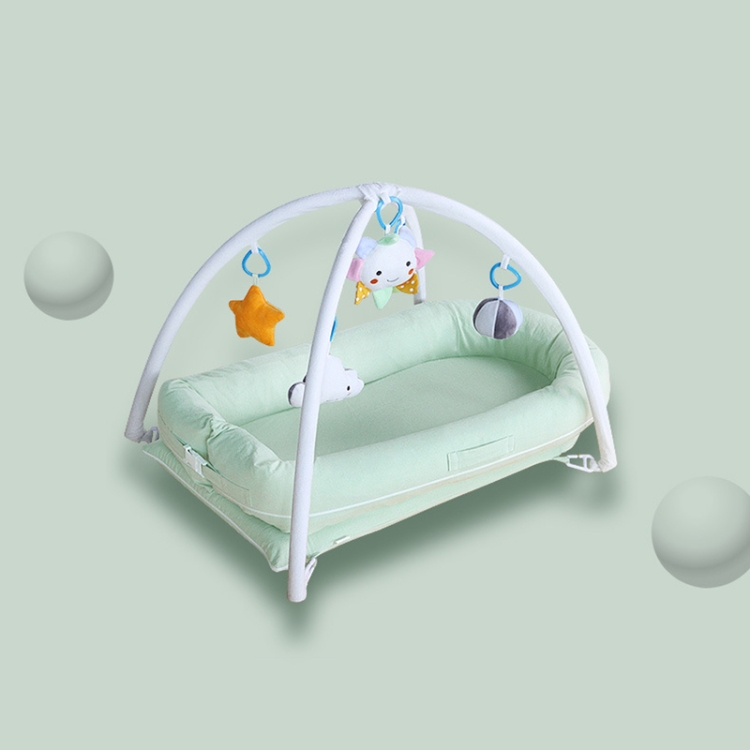 

Portable Crib Play Siesta Sleep Bed Latex Mattress(Green With Stents)