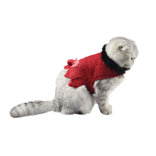 

Pet Costume Holiday Warm Halloween Shiny Little Devil Tail Cloak, Size: L