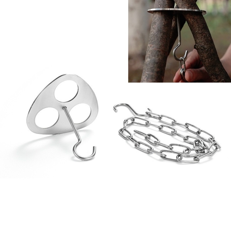 

Portable Outdoor Stainless Steel Ring Camping Tripod Pot Rack Grill Ring