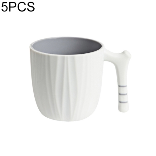 

5 PCS Simple Household Rinse Cup with Handle Creative Wash Cup, Capacity:301-400ml(Grey White)