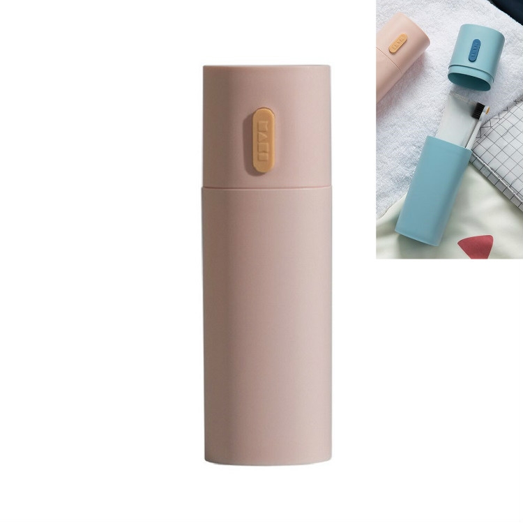 

Travel Toothbrush Box Couple Toothpaste Storage Box Mouthwash Cup(Pink)