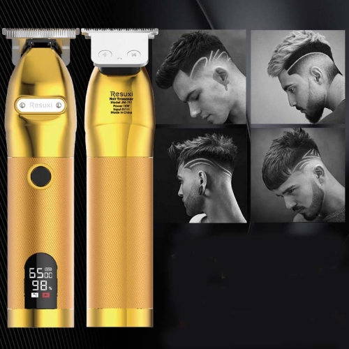 

RESUXI Oil Head Hair Clipper USB LCD Display Professional Engraving Electric Hair Clipper Razor