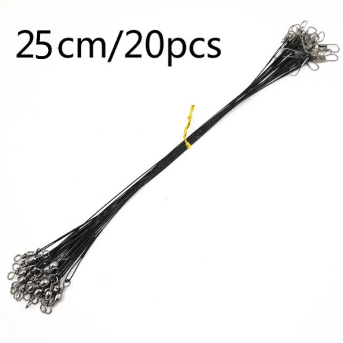 

20 PCS Luya Front Wire With Pin Wire Anti-bite Wire, Size:25CM(Black)