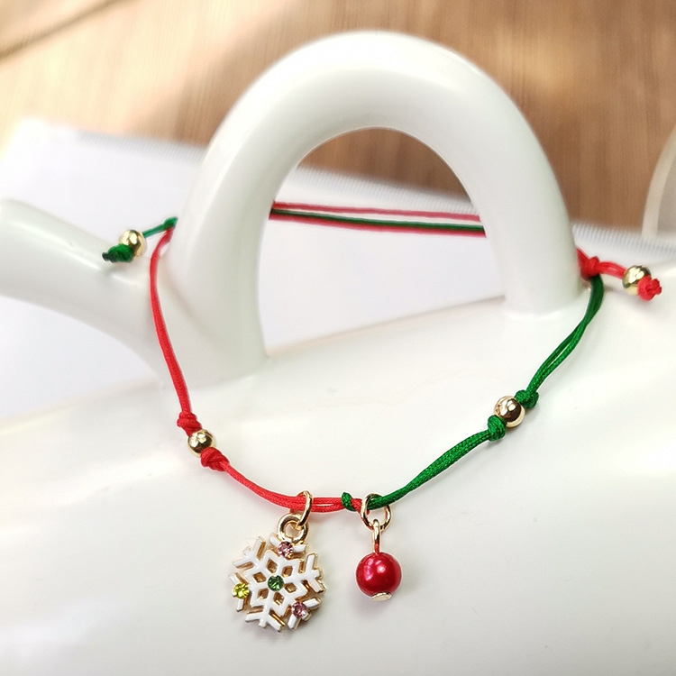 

10 PCS Christmas Hand-Knitted Bracelet Christmas Gifts, Style:Snowflake
