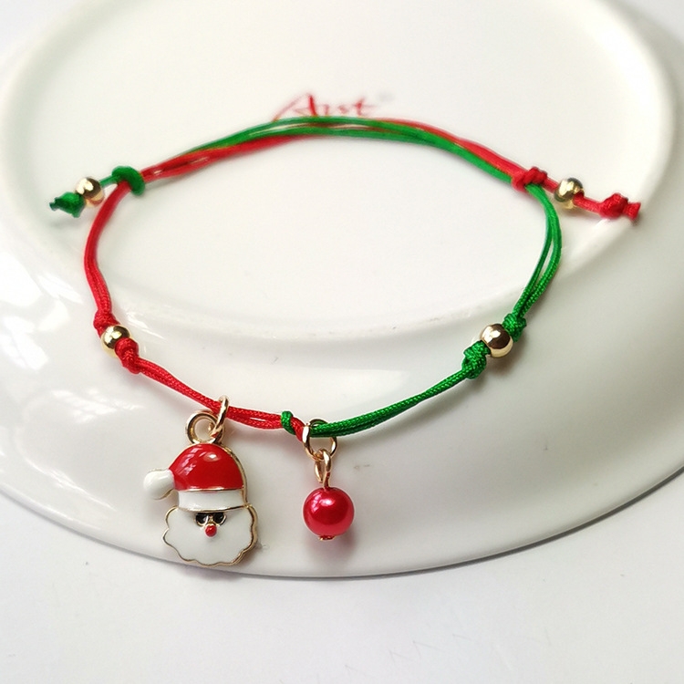 sunsky-online.com - 15% OFF by SUNSKY COUPON CODE: TBD0535015503 for 10 PCS Christmas Hand-Knitted Bracelet Christmas Gifts, Style:Old Man