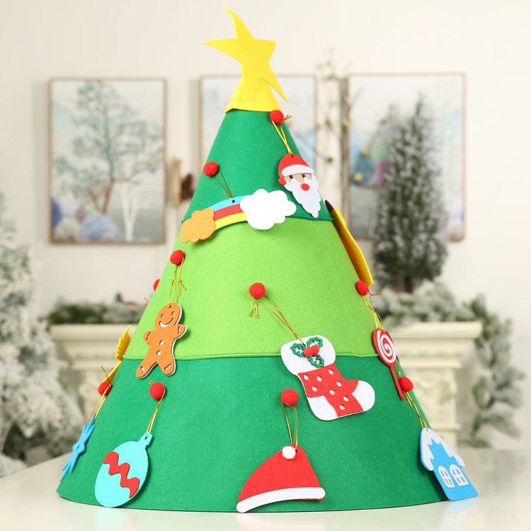 

Christmas Ornament Cone DIY Christmas Tree Children Puzzle Felt Handmade Tree