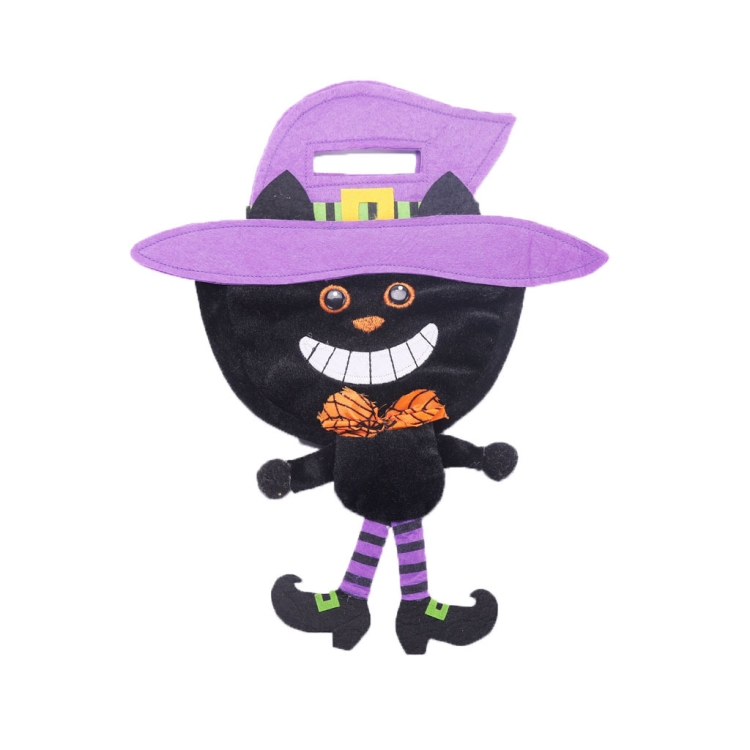 

2 PCS Halloween Decorations Gift Bag Cartoon Children Party Dress Up Candy Bag(Black Cat)